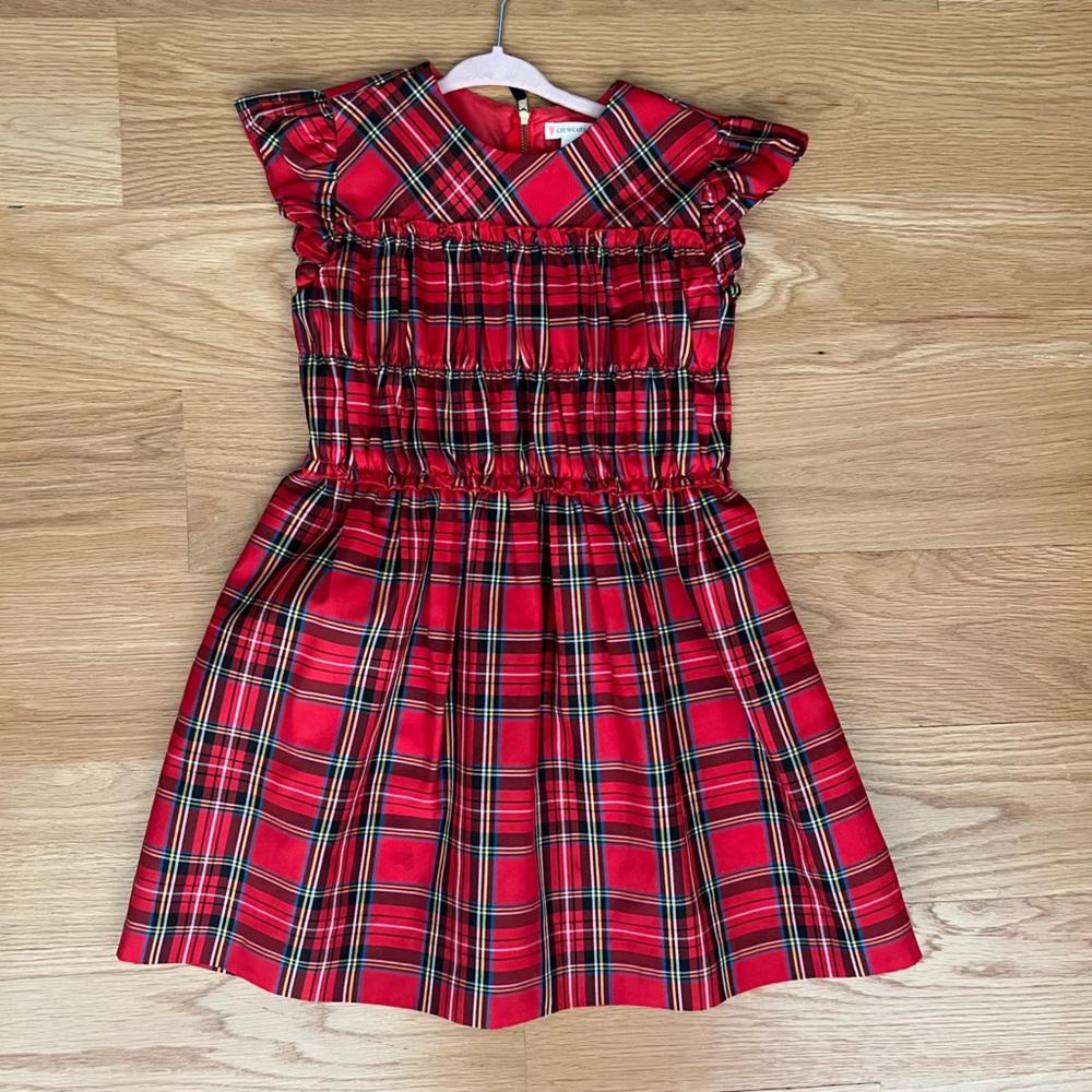 Crewcuts Vibrant smocked Red Plaid Dress size 7